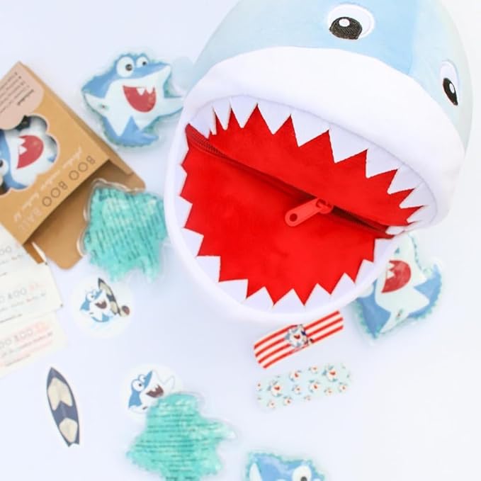 Plush Aid Kit for Home - First Aid Kit for Kids - Toddler First Aid Kit - Mini Boo Boo Kit β Mini Emergency First Aid Classroom β Finn Shark Plush Bag