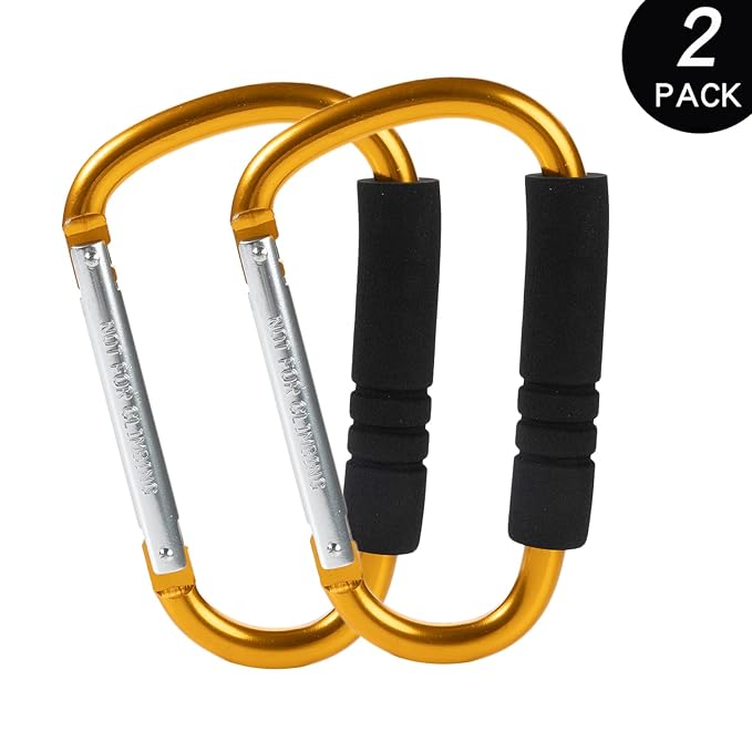 Stroller Hooks by Baby,2 Pack Convenient Organizer Hook Bag Clips to Diaper Bags Orange