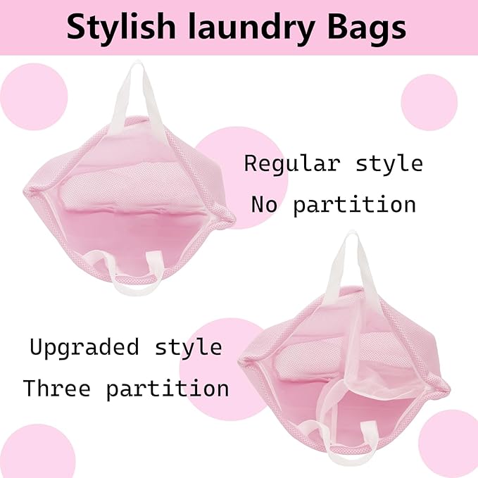 laundry bag with handles mesh laundry bags washing machine laundry totes travel storage and sorting bag for Clothes laundry bag for delicates (Blue)
