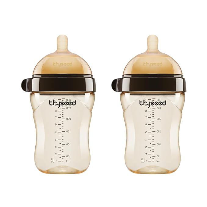 PPSU Natural Breast-Like Bottle with Nipple(3-7 Months),10oz,2pack