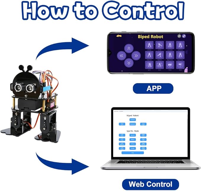Robotics for Kids Ages 12-16,Bionic Biped Robot Kit for Arduino ESP32, STEM Science Kits, Cool Engineering Building Toys, Science Coding Kit for 12+ Boys Girls Teens and Adults Unique Gifts