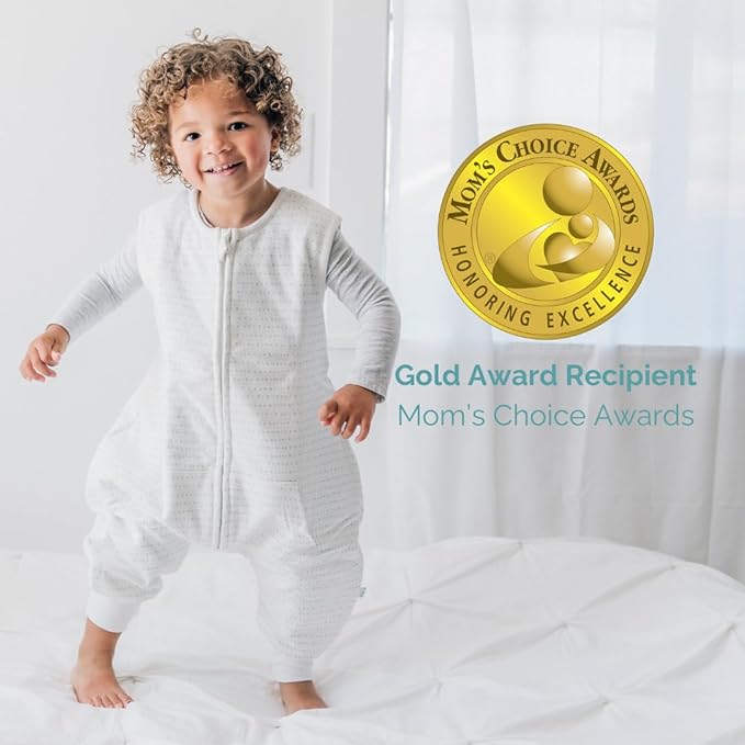 Tealbee Dreamsuit: Toddler Sleep Sack with Feet 2T 3T - 1.5 TOG Winter Baby Wearable Blanket for Walkers - Rayon made from Bamboo, Organic Cotton Sleep Bag - Brushed Dots