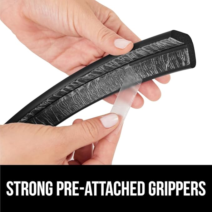 GORILLA GRIP Baby Proof Corners and Edges for Furniture, Kid Proofing Adhesive Table Corner Protectors, Heavy Duty Soft Rubber Foam Protection, Includes 8 Protective Safety Guards, 18 Feet, Black