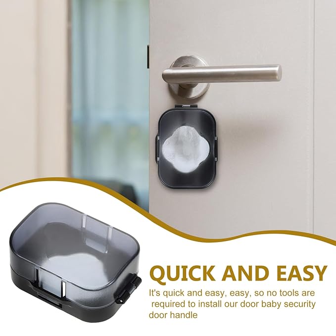 Safety Lock Protection Cover Childproof Door Knob Covers for Kids Durable Transparent ABS 2.36 x 1.57 x 0.98 Inch - Baby Proofing Solution