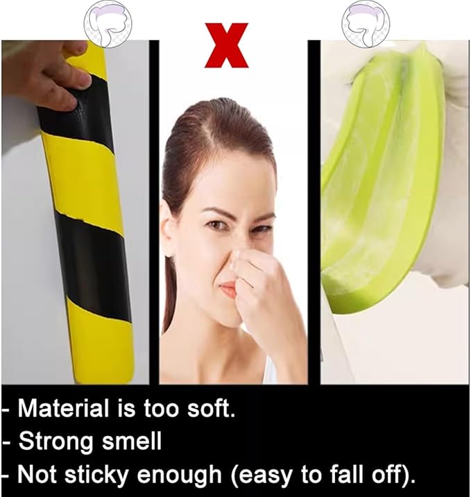L-Shaped/Circular Edge Protector – 19" Durable Polyurethane Foam, High-Visibility Yellow/Black Stripes & Corner Safety Bumper for Impact Protection