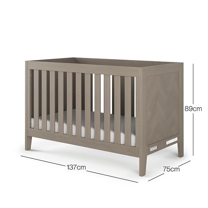 Child Craft Kieran 3 in 1 Convertible Crib, Baby Crib Converts to Day Bed, Toddler Bed, 3 Adjustable Mattress Positions, Non-Toxic, Baby Safe Finish (Crescent Gray)