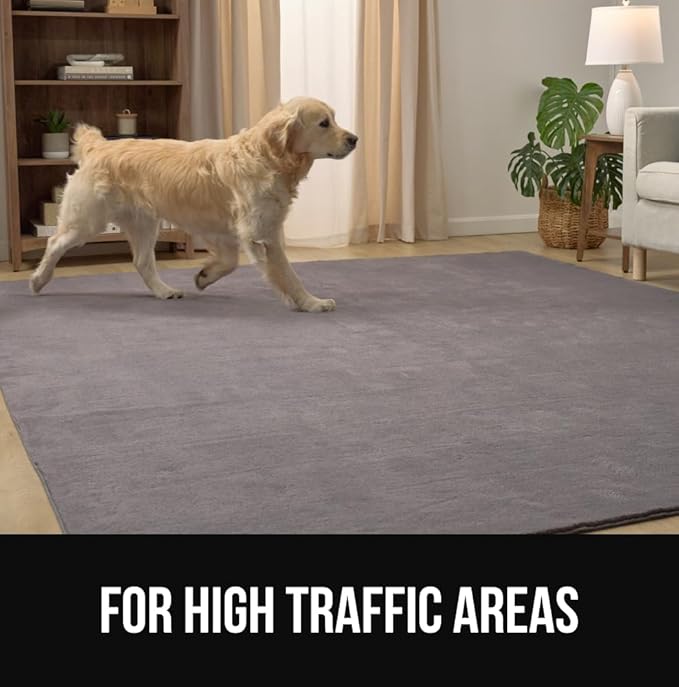 GORILLA GRIP Ultra Soft Washable Area Rug, 5x7, Stain and Slip Resistant Plush Thick Carpet for Bedroom Living Room, No Shed Floor Rugs, Pet Friendly, Dorm Essentials, Kids Nursery Home Decor, Taupe