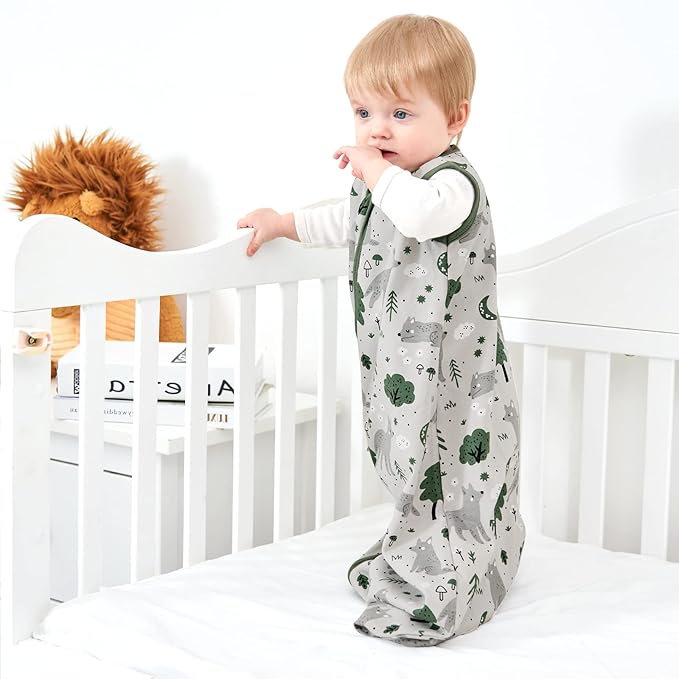 Yoofoss Baby Sleep Sack 6-12 Months Baby Wearable Blanket 100% Organic Cotton 2-Way Zipper Toddler Sleeping Sack, 3 Pack Soft Lightweight Sleep Sacks for Babies