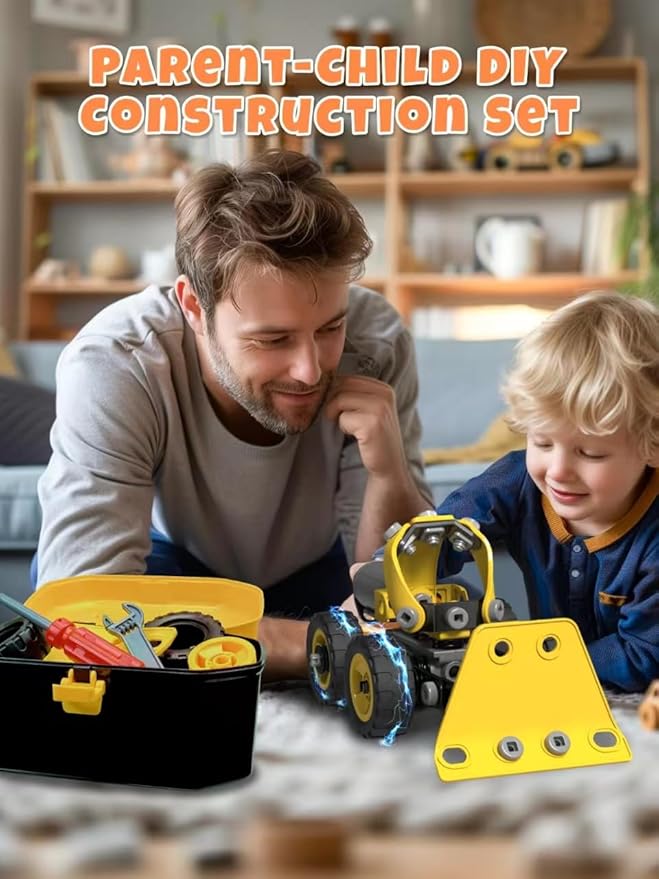 STEM Toys for 5-8 Year Old Boys, 10-in-1 Electric Toy Building Blocks for Kids Ages 4-8 Educational Construction Science Kit, Creative Activities for Boys 4-6, 8-10 Birthday & Holiday Idea Gift