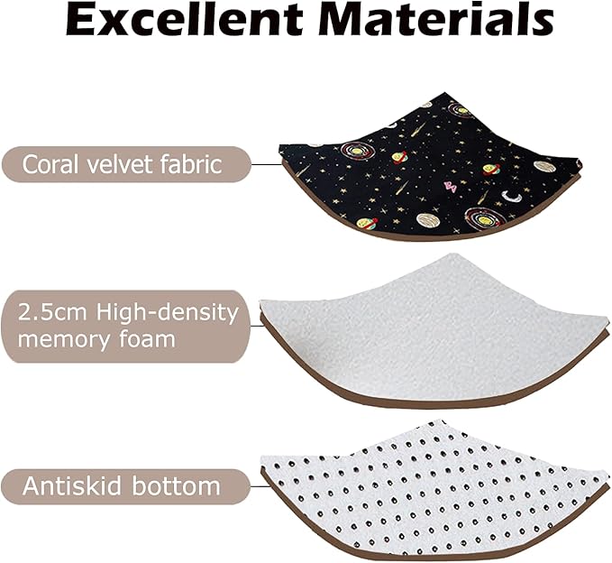 Loartee Coral Velvet Area Rug - 1" Thick Memory Foam Baby Play Mat, Washable Toddler Carpet, Home Decor for Living Room, Nursery, Kids Bedroom, Astral Black, 4'3"x6'3"