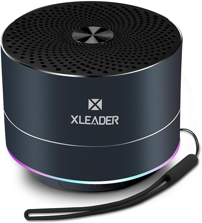 XLEADER Small Bluetooth Speaker, IPX6 Waterproof Shower Speaker, Crystal Sound&Rich Bass, 12H Playtime, with Silicone Lanyard and Suction Cup, Perfect for Laptop, Computer, Car, Bathroom, Ideal Gifts