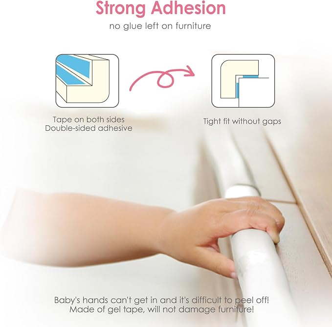 Baby Proof Corners and Edges, (Large 16.5FT Edge +8 Corners) Baby Proofing Corner Guards, Soft Rubber Foam Edge Protector, Furniture Tables Bumper Guard for Baby Safety, Beige
