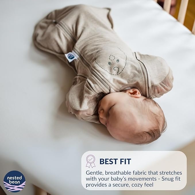 Nested Bean Air 6-in-1 Adaptable Baby Sleep Sack - Unweighted - Comfort & Safety for Natural Sleep, Preferred Arm Position Reduces Startle Reflex, Better for Baby, NB (7-13lbs) Lavender
