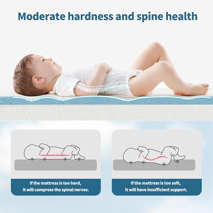 Baby Bassinet Mattress Pad, 47" x 23.6" x 2" Dual Sided Gel Memory Foam Mattress with Breathable Removable Soft Cover Fit for ADOVEL/BabyBond/ELEMARA Bassinet Bedside Crib