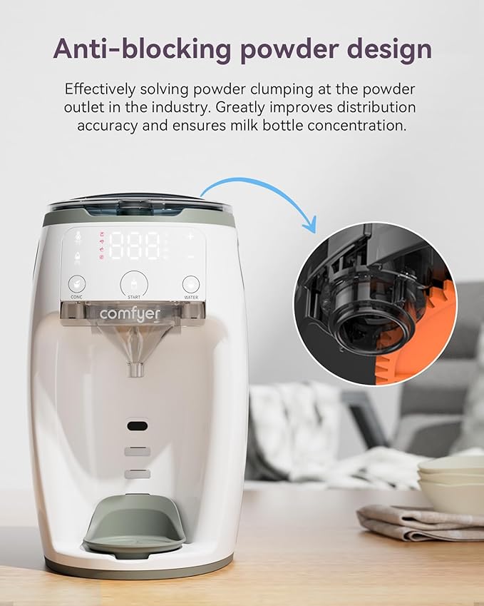 Instant Formula Maker comfyer, Customizable and Automatic Formula Dispenser Machine with Accurate Temperature Control for Baby, Automatic Powder Blending for All Brands of Bottle and Formula, White