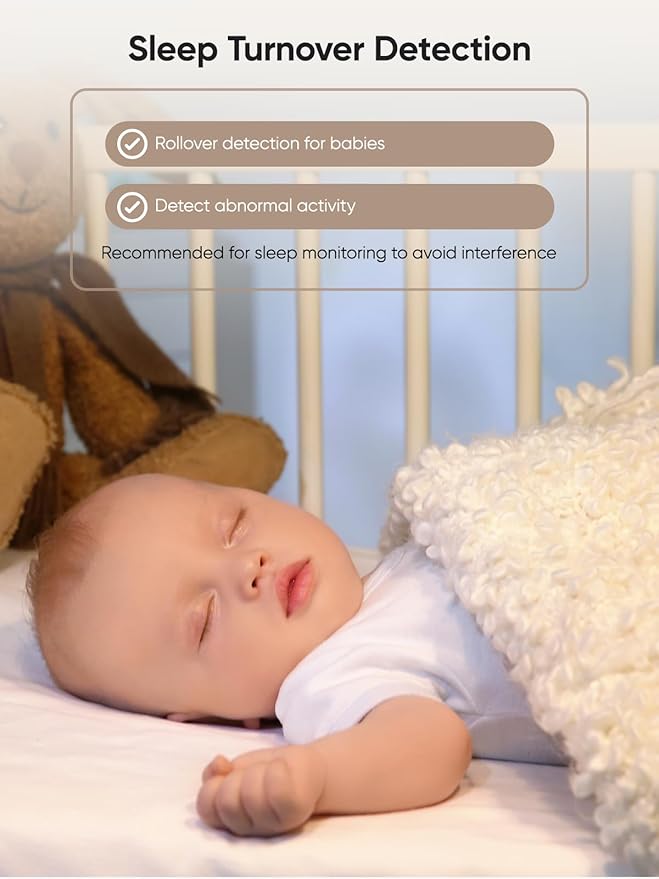 bonoch 5.5" 1440p Baby Monitor with 2 Cameras, Dual Video Monitor with Split Screen, Smart No WiFi Baby Camera, Detect Sleep Turn Over/Cry/Motion, 240h Lasting, WPA3 Hack Proof, White Noise