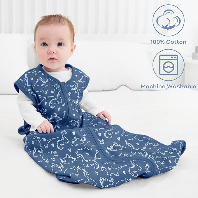 Yoofoss Baby Sleep Sack 6-12 Months Baby Wearable Blanket 100% Organic Cotton 2-Way Zipper TOG 0.5 Toddler Sleeping Sack Lightweight Sleep Sacks for Babies(Medium)