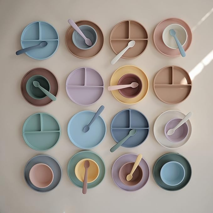 mushie Silicone Baby Feeding Spoons | 2 Pack (Soft Lilac)