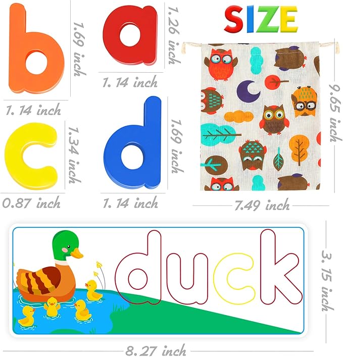 SpringFlower See & Spell Matching Letter Toy,Learning Educational Toy For 3 4 5 6 Years Old Boys And Girls,Preschool Learning Activities,Shape & Color Recognition Game,Cvc Word Builders For Kids,80Pcs