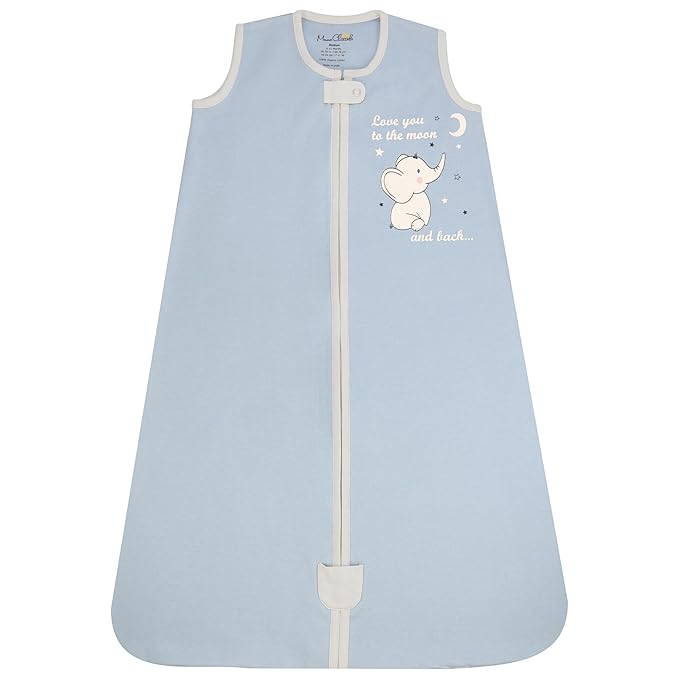 Baby Sleep Sack 1.0 TOG, Organic Cotton Baby Wearable Blanket with Two-Way Zipper, Swaddle Transition Baby Sleeping Bag, All-Season Sleep Sack for Newborn Infant Toddler Boy Girl, 6-12 Months, 1-Pack