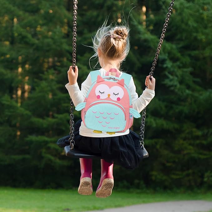 SUN EIGHT Preschool Backpack Toddler for Girls Animal Waterproof Kids Backpack 3D Cartoon School Bag for Baby Girl Boy 1-5 Years(Cute Owl)