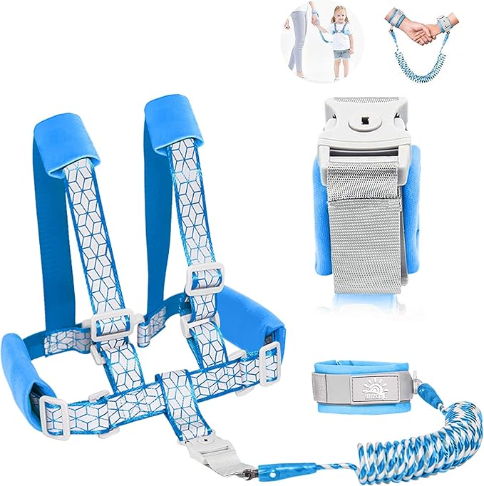 Toddler Leash for Walking, Toddler Safety Harnesses Leashes, Safety Harness with Lock for Kids, Anti Lost Wrist Link for Toddlers ,Upgrade with Reflective Tape Liner(6.5ft)for Kids