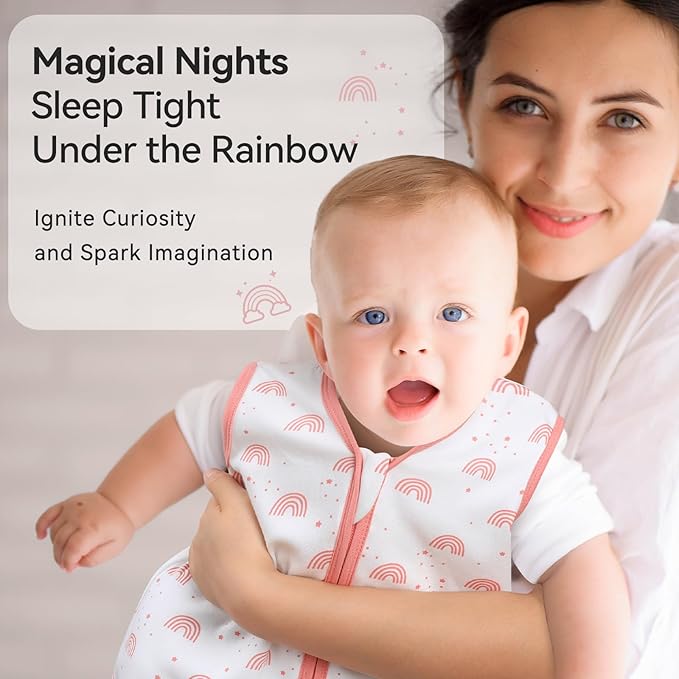 Baby Sleep Sack 12-18 Months 3 Pack 100% Cotton Lightweight 0.5 TOG Wearable Blanket Baby Sleep Bag with 2-Way Zipper for Infant Toddler Pink