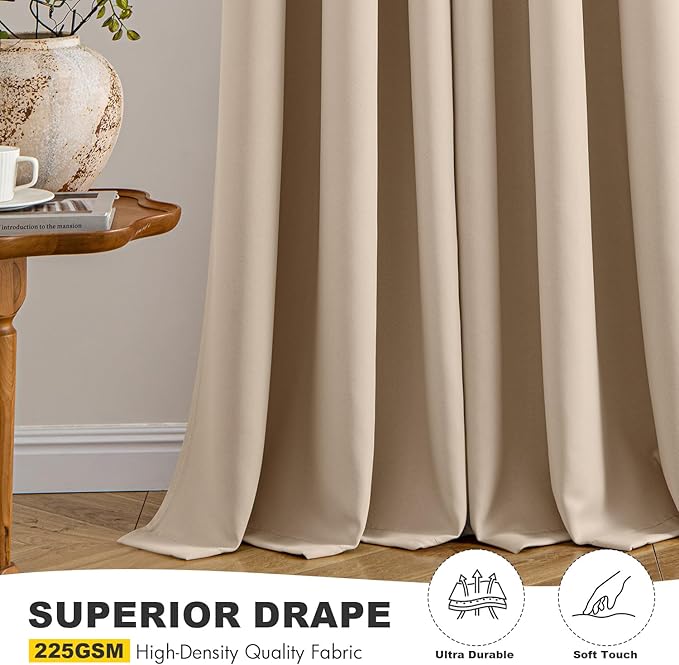 MIULEE Short Curtains for Windows - Beige Blackout Half Window Curtains Thermal Insulated Privacy Drapes for Kitchen Bedroom Bathroom Grommet Top Small Basement Tiers W40 x L36 Inch 2 Panels
