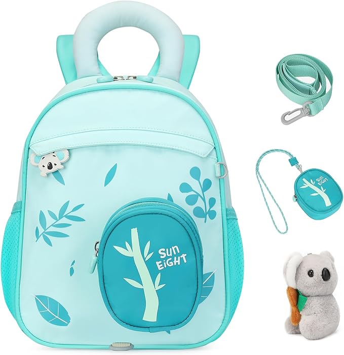SUN EIGHT Kids Backpack with Plush Toy β Cute & Durable School Bag for Toddlers and Kindergarten
