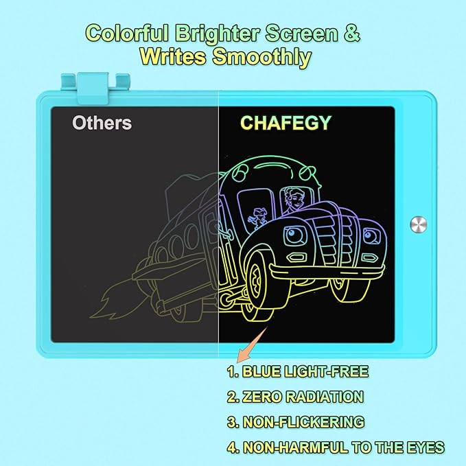 8.5 Inch LCD Writing Tablet for Kids, Colorful Toddler Doodle Board - Erasable Drawing Pad, Educational Learning Toy for Ages 3-8 - Valentine's Day Christmas Birthday Gifts (8.5 Inch, Blue)