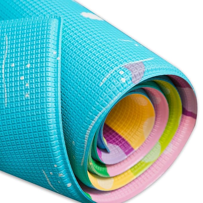Baby Care Play Mat (Large, Playful - Magical Island) 82'' x 55'' Original One-Piece Reversible Rollable Waterproof Play Mat for Infants, Babies, Toddler, and Kids