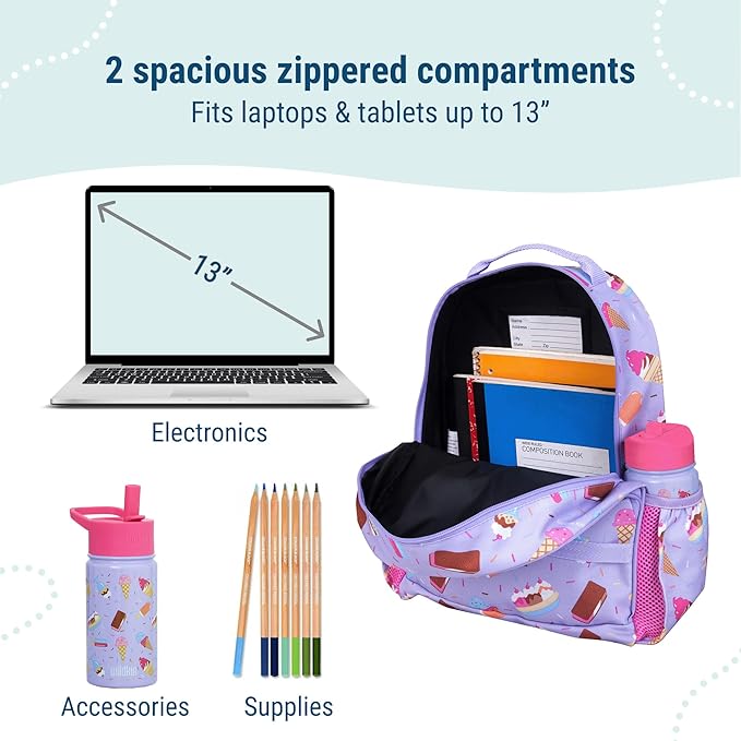 Wildkin ECO rPET 15-inch Kids Backpack – Sustainable, Padded, Adjustable – Sweet Dreams