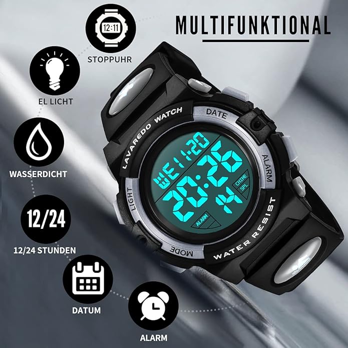 Kids Watch,Boys Watch for 3-15 Year Old Boys,Digital Sport Outdoor Multifunctional Chronograph LED 50 M Waterproof Alarm Calendar Analog Watch for Children with Silicone Band,Kids Gift