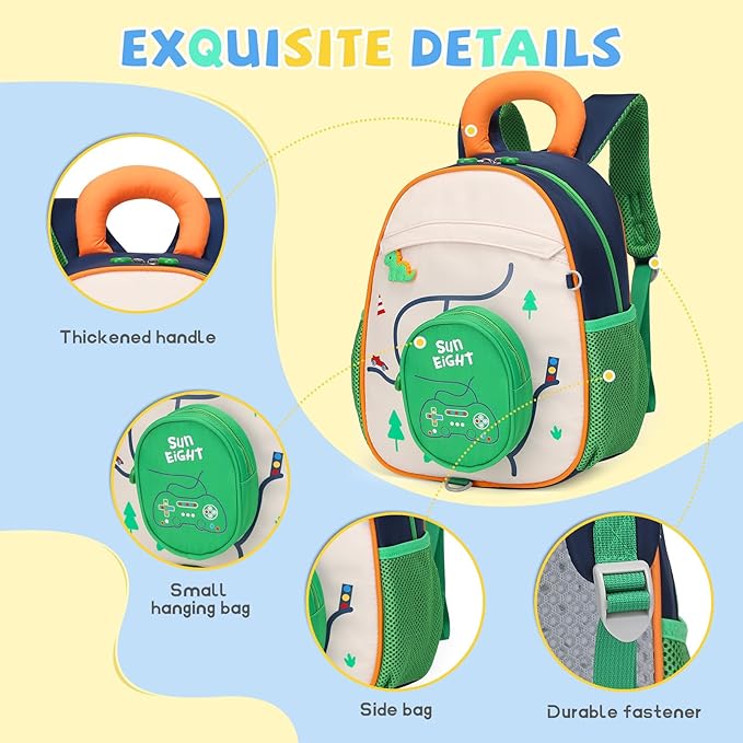 SUN EIGHT Kids Backpack with Plush Toy β Cute & Durable School Bag for Toddlers and Kindergarten