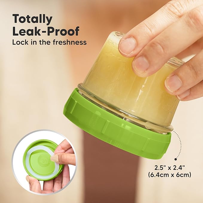 KeaBabies 12pk 4oz Glass Baby Food Containers with Lids - Leak-Proof, Microwavable Small Glass Jars, Baby Purees & Toddler Snack Storage Containers, BPA-Free, Dishwasher & Freezer Safe (Kea)