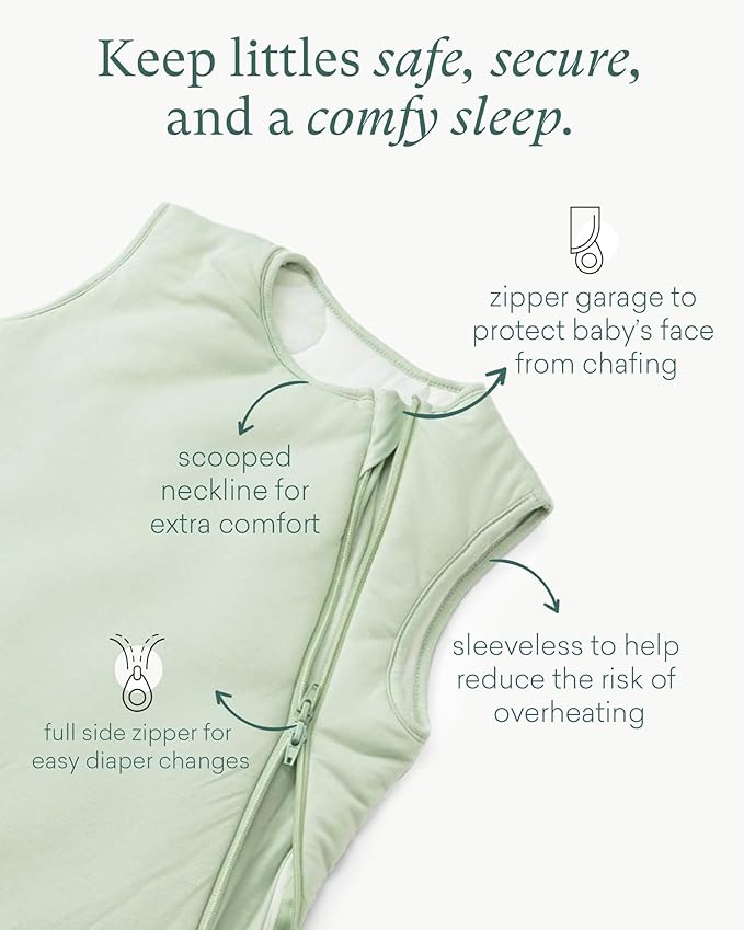 Supersoft Sleep Sack 1.0 TOG, Premium Bamboo Viscose Baby Sleeping Bag 2-Way Zipper Sleep Sack Baby Wearable Blanket