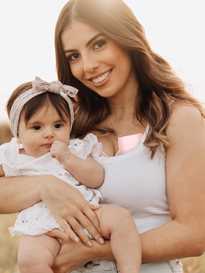 Hands Free Breast Pump, Wearable Breastfeeding Pump 3 Modes & 9 Levels, Double Electric Portable Pump Low Noise with Long Battery Life 2 Pack Pink