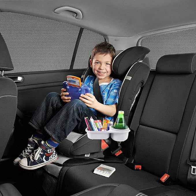 SnackPod Child Cup & Snack Holder for Convertible Car Seats & Strollers - BPA Free - Grey