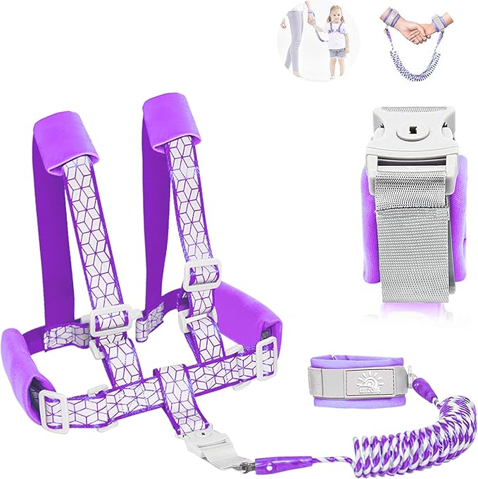 Toddler Leash for Walking, Toddler Safety Harnesses Leashes, Safety Harness with Lock for Kids, Anti Lost Wrist Link for Toddlers ,Upgrade with Reflective Tape Liner(6.5ft)for Kids