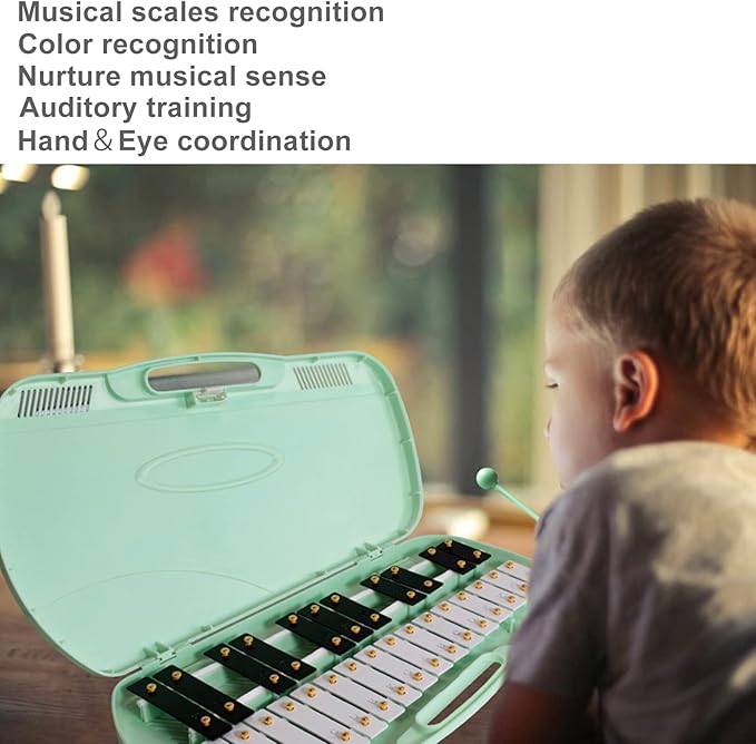 MUSICUBE 27 Keys Xylophone for Kids Adults Professional Glockenspiel Instrument with 2 Mallets & 11 Music Sheets Educational & Preschool Learning Musical Toys for Toddler Boys Girls Aged 3+(G5-A7)