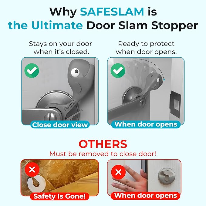 Baby Proofing Door Stopper, Door Pinch Guards Protect Child Fingers & PET Tails. Baby Safety Finger Protectors Prevent Pinch Injuries β Kids and Adults Love Whale Pinch Guard (Grey)