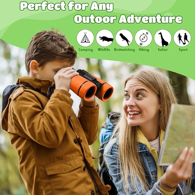 Yeaqee 18 Pack Kid Binoculars Toy Bulk Shock Proof Party Favor Binoculars Gifts for Age 6+ Years with Neck String Folding Mini Small Telescope Children Kids Camping Outdoor Educational Gifts
