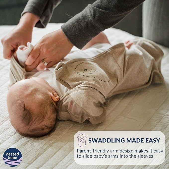 Nested Bean Air 6-in-1 Adaptable Baby Sleep Sack - Unweighted - Comfort & Safety for Natural Sleep, Preferred Arm Position Reduces Startle Reflex, Better for Baby, NB (7-13lbs) Lavender