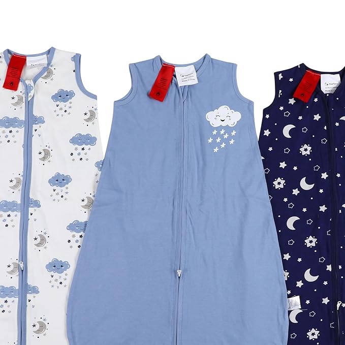 Yoofoss Baby Sleep Sack 6-12 Months Baby Wearable Blanket 100% Organic Cotton 2-Way Zipper TOG 0.5 Toddler Sleeping Sack 3 Pack, Lightweight Sleep Sacks for Babies