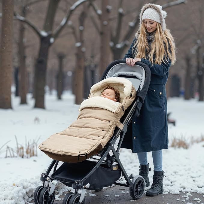 Momcozy Stroller Footmuff | Universal, Weather-Proof, Warm Stroller Bunting Bag | Extendable Winter Cover | Adjustable Buckle