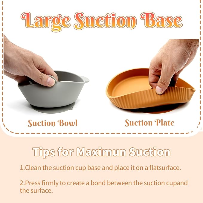 Silicone Baby Feeding Set 21 Pcs, Baby Led Weaning Supplies, Baby Feeding Supplies Set BPA Free, Essentials for Newborn Gift Walnut Color, Beige, Smoky Gray
