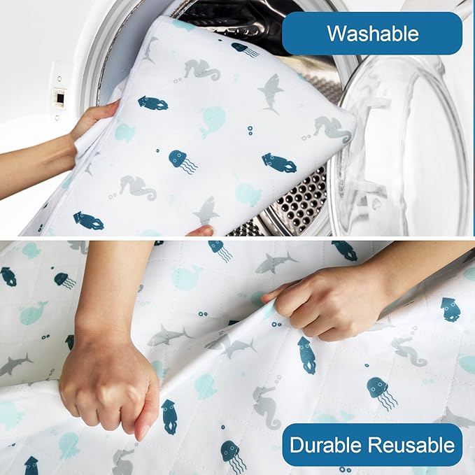 Potty Training Pee Pads for Kids, Bed Pads Washable Waterproof, Bed Wetting Pads for Twin and Toddler Beds, Waterproof Crib Mattress Protector Pad Cover, Non Slip and Easy to Change, 1 Pack