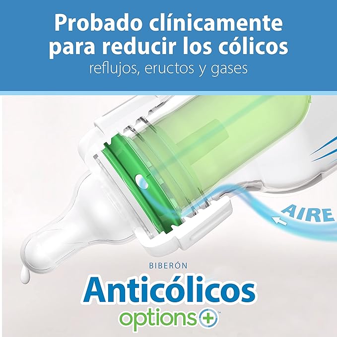 Dr. Brown's Natural Flow Anti-Colic Options+ Narrow Baby Bottle Gift Set with Advantage Pacifier, and Bottle Travel Caps