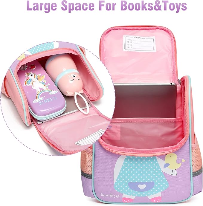 SUN EIGHT Toddler Lightweight Backpack for Girls Cute 3D Animal Waterproof Schoolbag for Baby Girl Boy 2-5 Years(Rabbit)