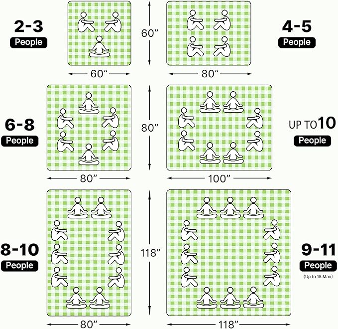 TigeJoy Extra Large Picnic Blanket Waterproof Foldable 80''x80'', Outdoor Picnic Mat Beach Blanket Sandproof for Park, Grass, Travel, Hiking, Camping Essentials, Gingham Picnic Blanket